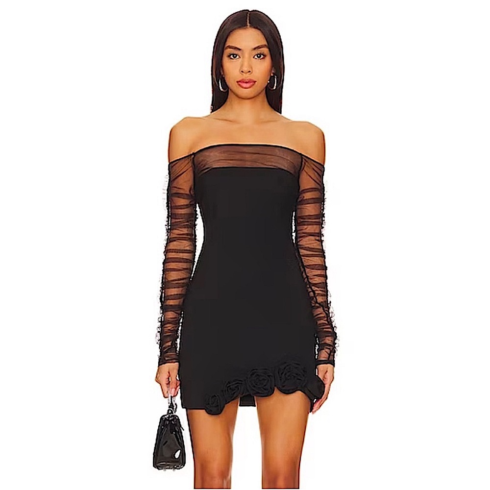 NWT!! Camila Coelho Thais Mini Dress in Black